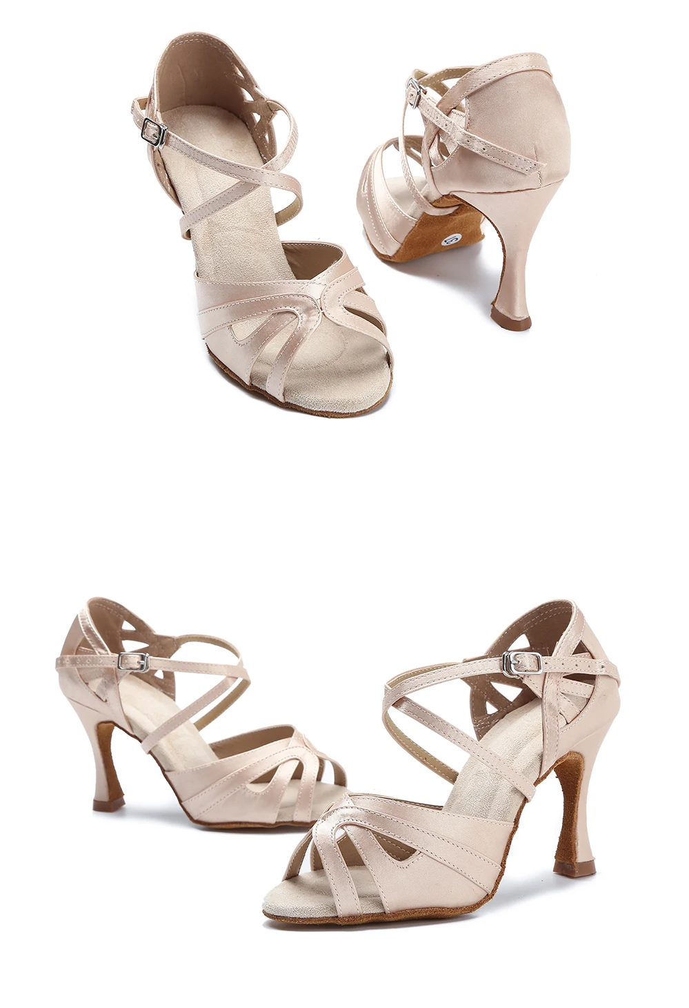 CINMIDY Damen Tanzschuhe aus schwarzem Seidensatin, Tango-Ballsaal-Tanzschuhe mit hohen Absätzen, Salsa-Übungssandalen für Mädchen und Damen, Partyschuhe – Detail 13