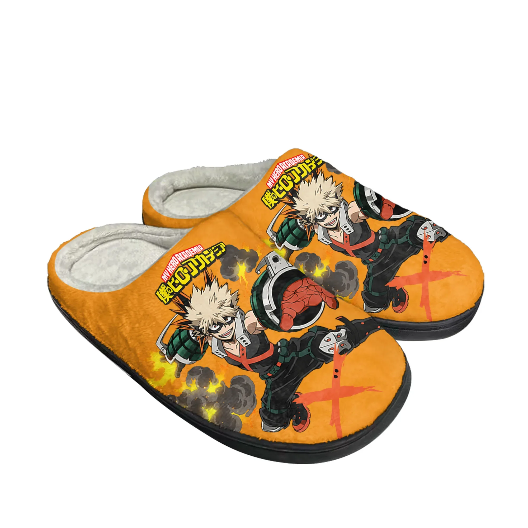 Bakugou Katsuki My Hero Academia Home Cotton Custom Slippers Mens Womens Sandals Plush Casual Keep Warm Shoes Thermal Slipper