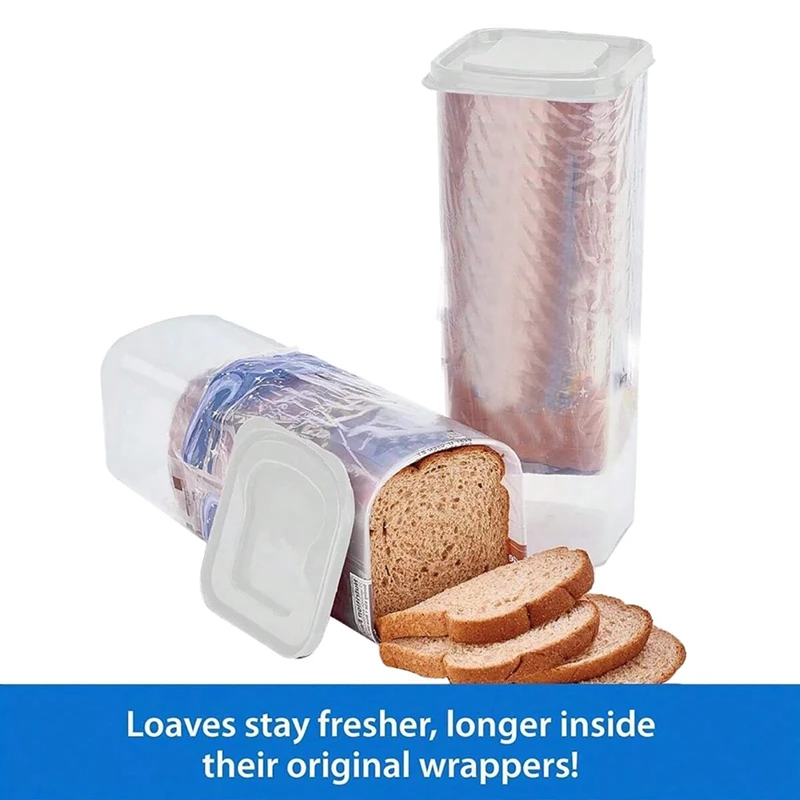 Transparent Bread Box Plastic Fresh-Keeping Toast Storage Holder With Lid Bread Crisper Bread Storage Container, Durable A-AT35