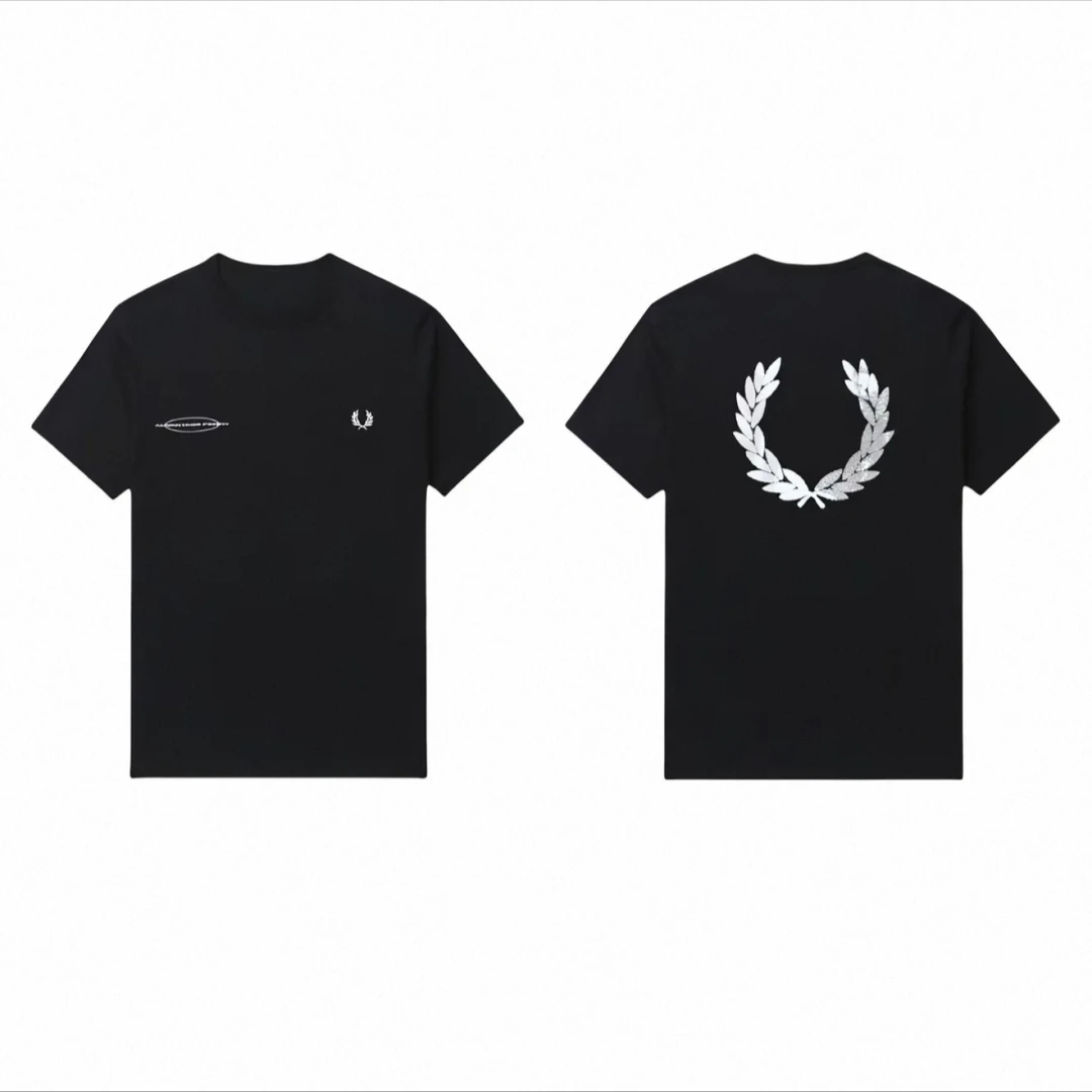 Light Luxury Fred Perry Street Fashion Casual Business Short Sleeve Tops Fred Perry Embroidered Pure Cotton T-shirt