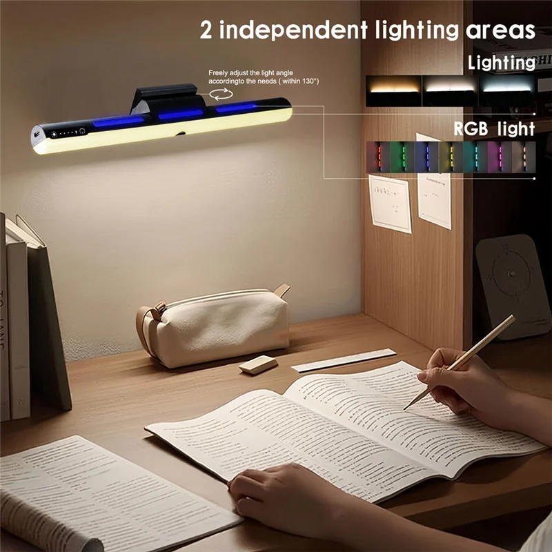 

AT48-Magnetic Stick Light Bar Dimmable Wireless Vanity Lights For Mirror Rechargeable Touch Cabinet Lamp Rgb Atmosphere Lamp A