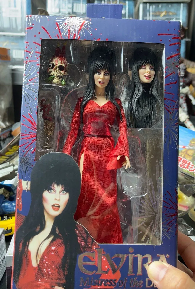 NECA 56080 Elvira الشكل عشيقة الظلام عمل التماثيل مانغا تمثال اللعب أنيمي الطرفية دمية الأصلي هدية للأطفال