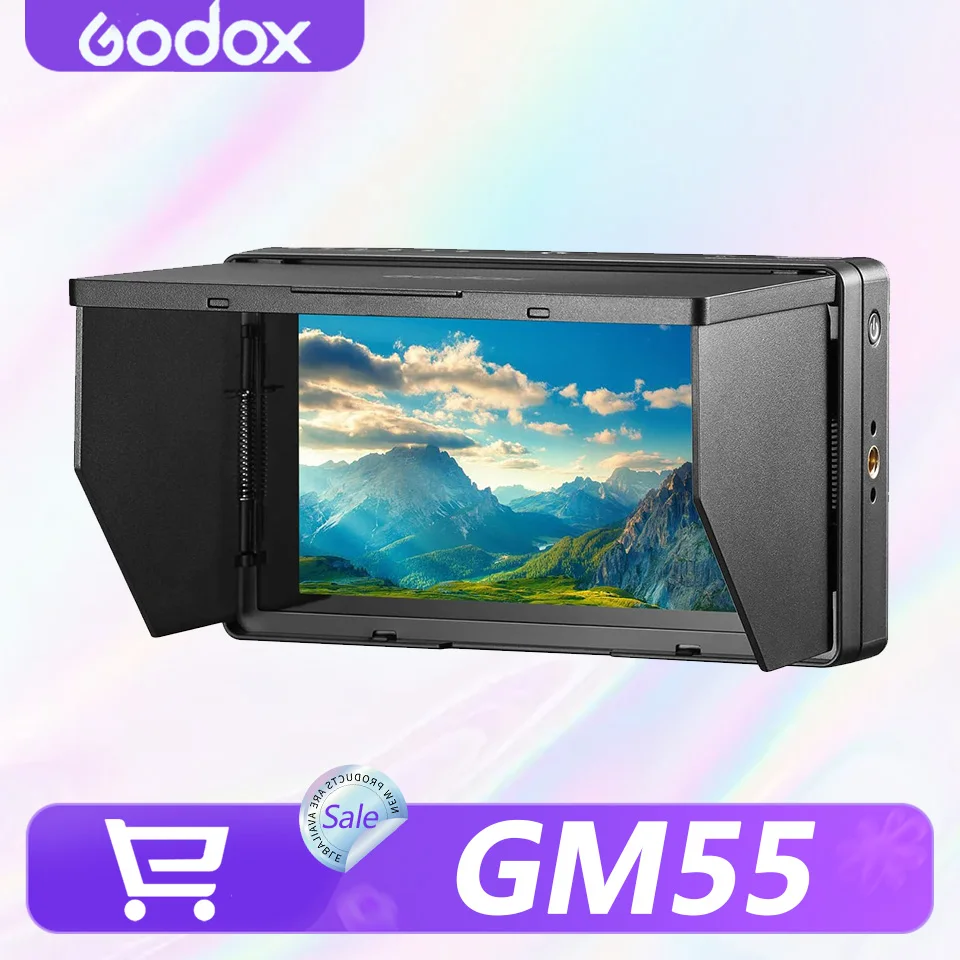 

Godox GM55 5.5 inch IPS Touchscreen On-camera Monitor 4K HDMI Output 160° Wide Angle 3D LUT Monitor for Camera Photography
