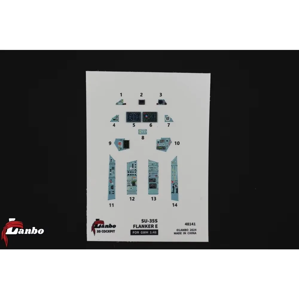 نماذج Lanbo قمرة القيادة المطبوعة ثلاثية الأبعاد SU-35S FLANKER-E 48141 لـ GWH 1:48 لمجموعة بناء النماذج