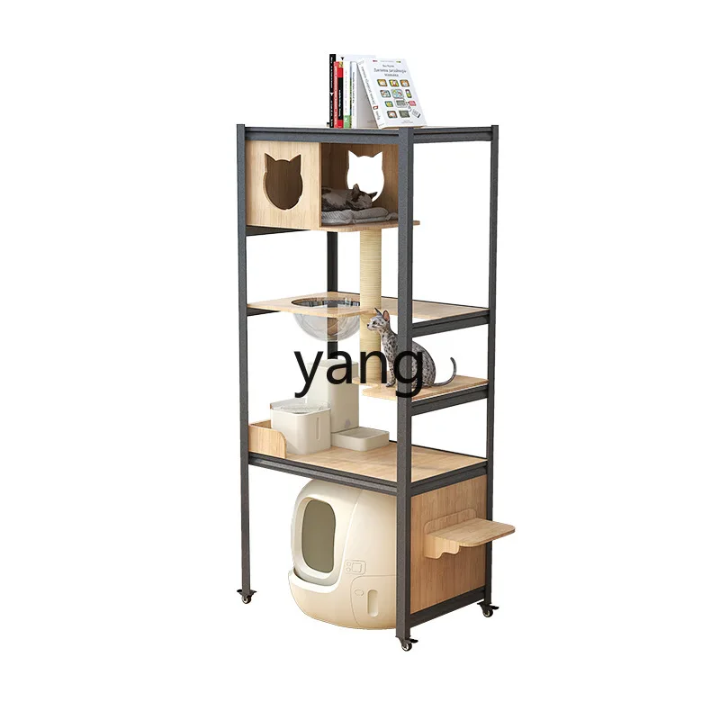CX  large solid wood cat climbing frame integrated oversized cat cabinet multi-layer cat scratching board