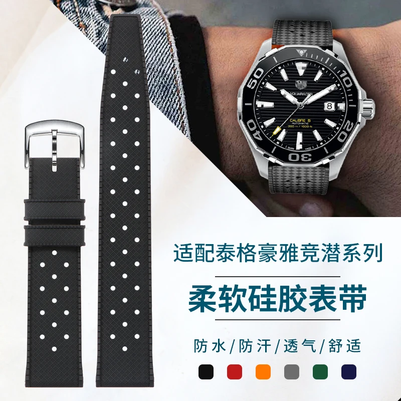 tag-heuer-aquaracer-300-f1-gulf-racing-carrera-monaco-pulseira-de-relogio-de-silicone-de-substituicao-de-liberacao-rapida-22-mm