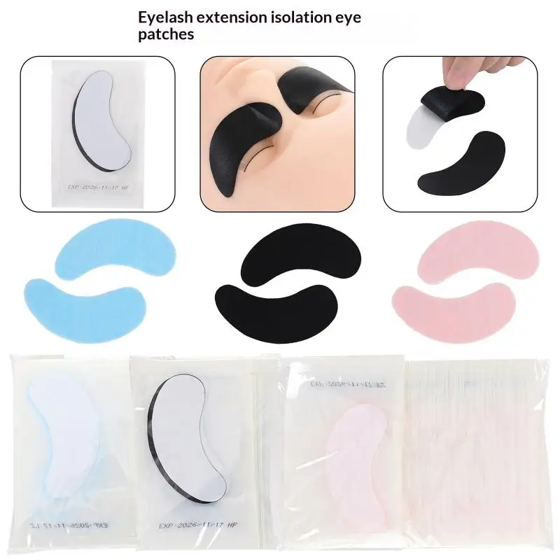 50 Pairs Isolate UV Hydrogel Eyelash Patches Black Lash Gel Pads For Eyelash