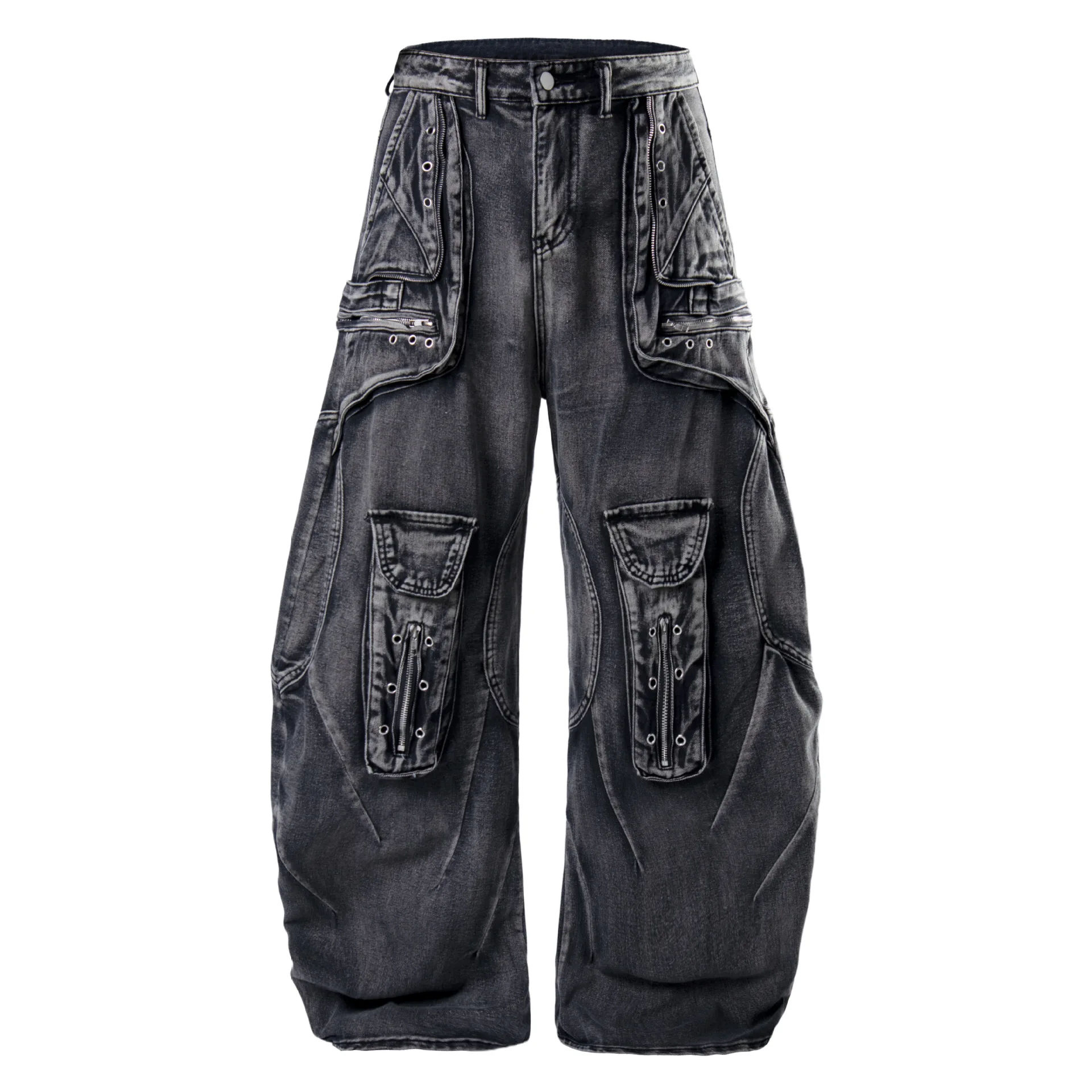 

Men's Fashion Loose Fit Vibe Style Hip Hop Jeans Pants Streetwear Vintage Cargo Denim Trousers Baggy Y2K Retro Jeans