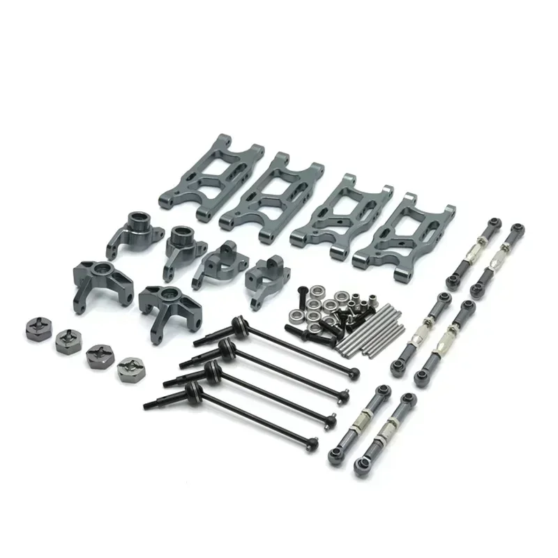 

9 шт. для LC Racing 1/14 WLtoys 144001 1/12 124016-17-18-19 детали для обновления радиоуправляемого автомобиля, рулевая тяга, рулевая чашка, поворотный рычаг