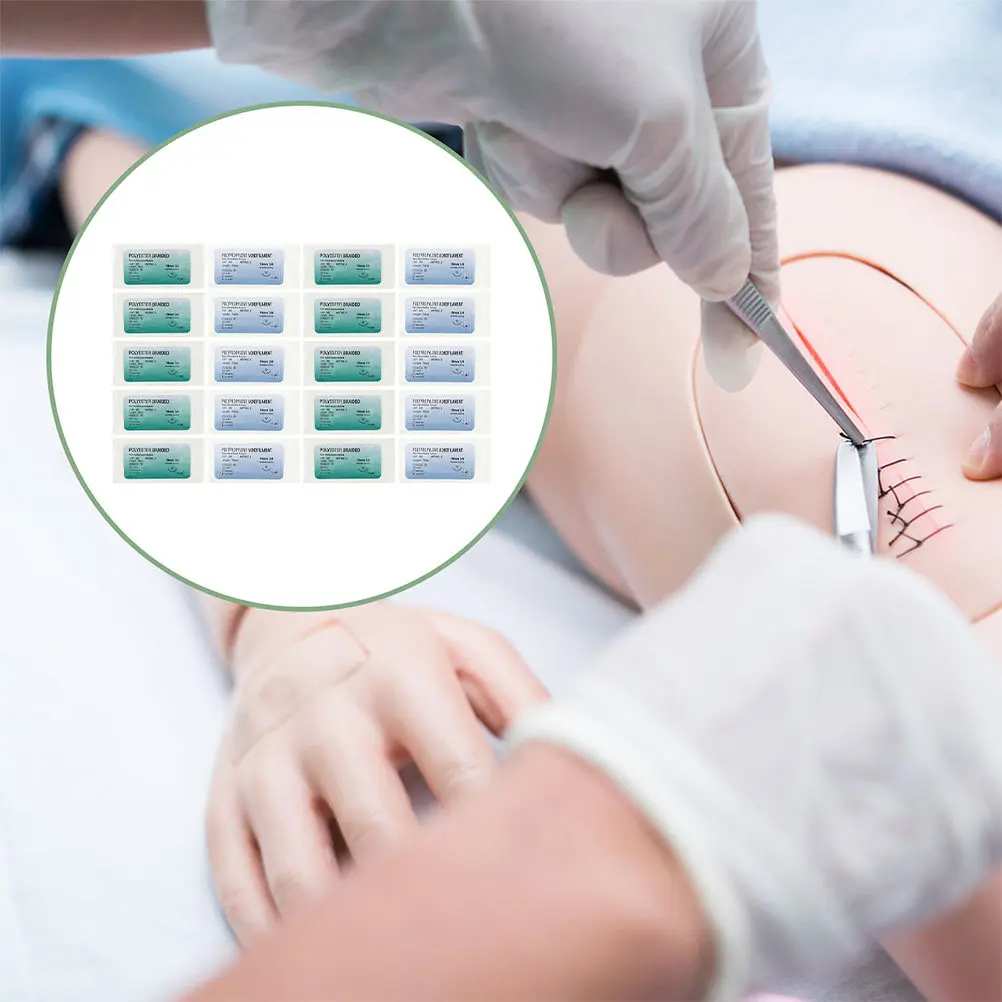 

Набор для наложения швов: 20 игл, компактный, портативный, пылезащитный, прочный, для тренировок