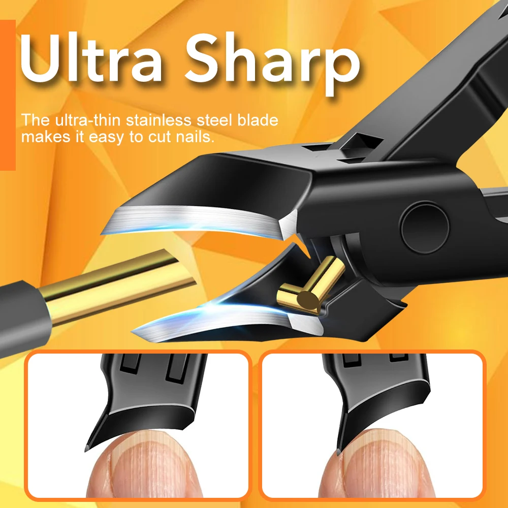 1Pc Stainless Steel Slanted Edge Nail Clipper Splash-Proof Large Opening Nail Clipper Portable Dead Skin Removal Cuticle Trimmer