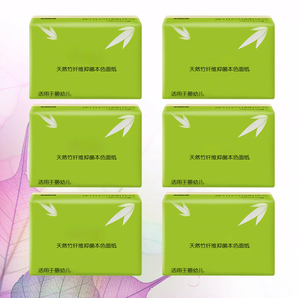6 أكياس 1 حزمة مناشف ورقية لب الخيزران لينة ماصة للمنزل المطبخ مطعم المرحاض الأنسجة منديل استخراج ورقة الخيزران #4