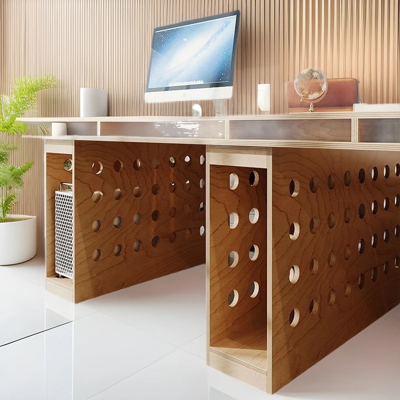 Ocean board desk birch hole  computer table rectangular workbench simple high-end conference