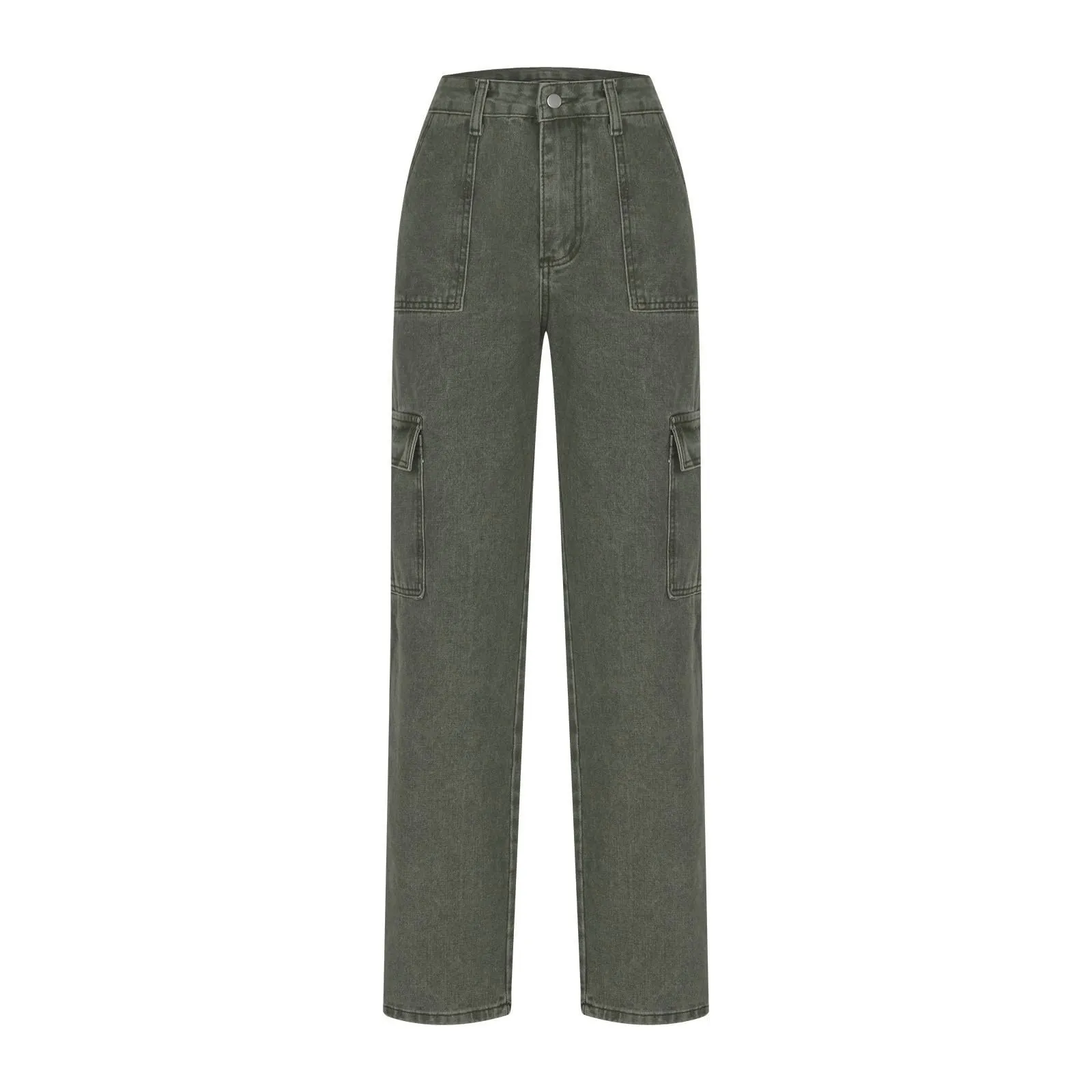 السيدات Harajuku سراويل أنيقة الخريف الشتاء عالية الخصر الشارع فضفاض البضائع السراويل جيب الجينز كول Sweatpants Pantalones De Mujer