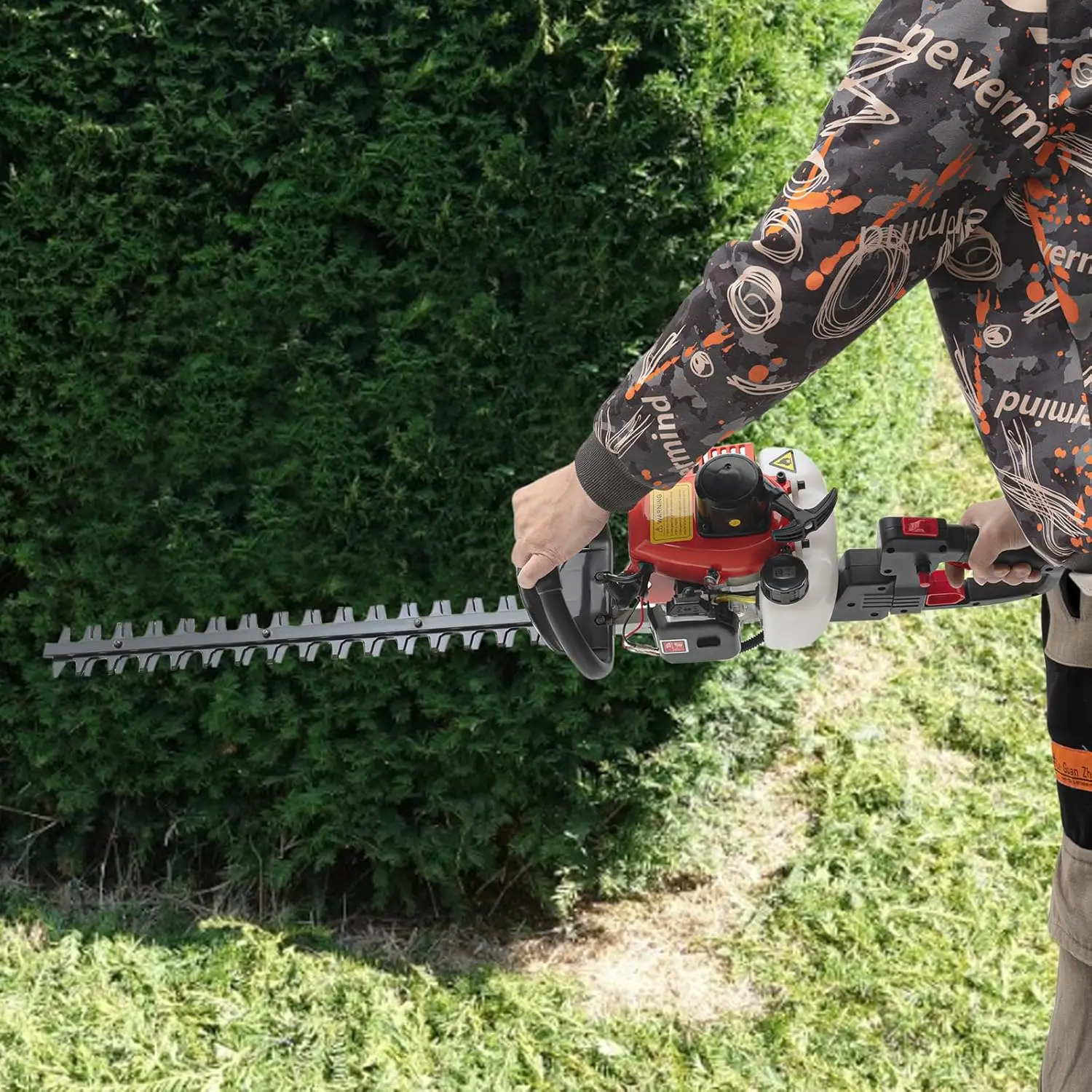 

Gas Hedge Trimmer, 22.5cc 2 Stroke Gas Powered Dual Sided Hedge Trimmer 25.59-Inch Hedge Trimmer Kit Garden Tool to Trim Shrubs,