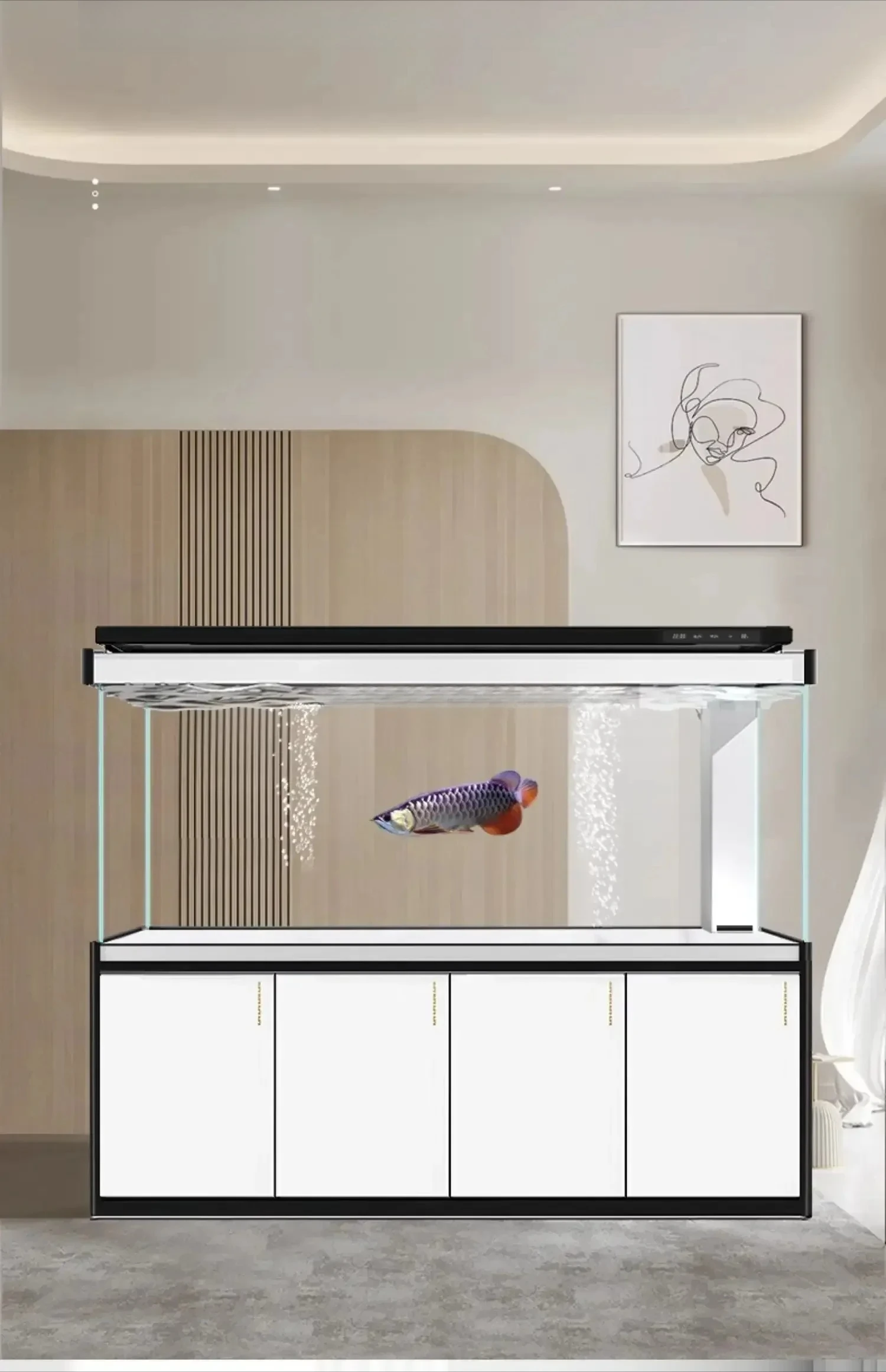 خزان الأسماك غرفة المعيشة مكتب كبير حوض السمك HD مرشح أسفل بسيط خزان الأسماك التنين #3