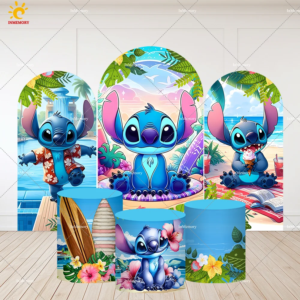 

Hawaii Aloha Luau Party Decor for Kids Birthday Lilo Stitch Arch Backdrop Wall Cover Custom Baby Shower Party Banner Doubleside