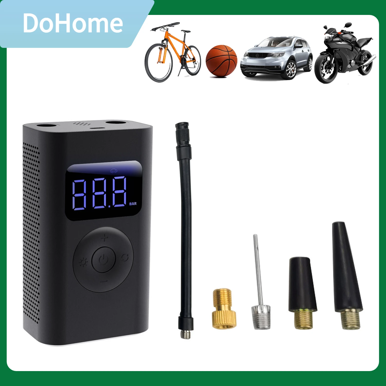 Portable Air Compressor Tire Inflator,120 PSI &cordless &Auto Shutoff &Accurate LCD Screen-Air Pump For Car,Bike,Motorcycle,Ball