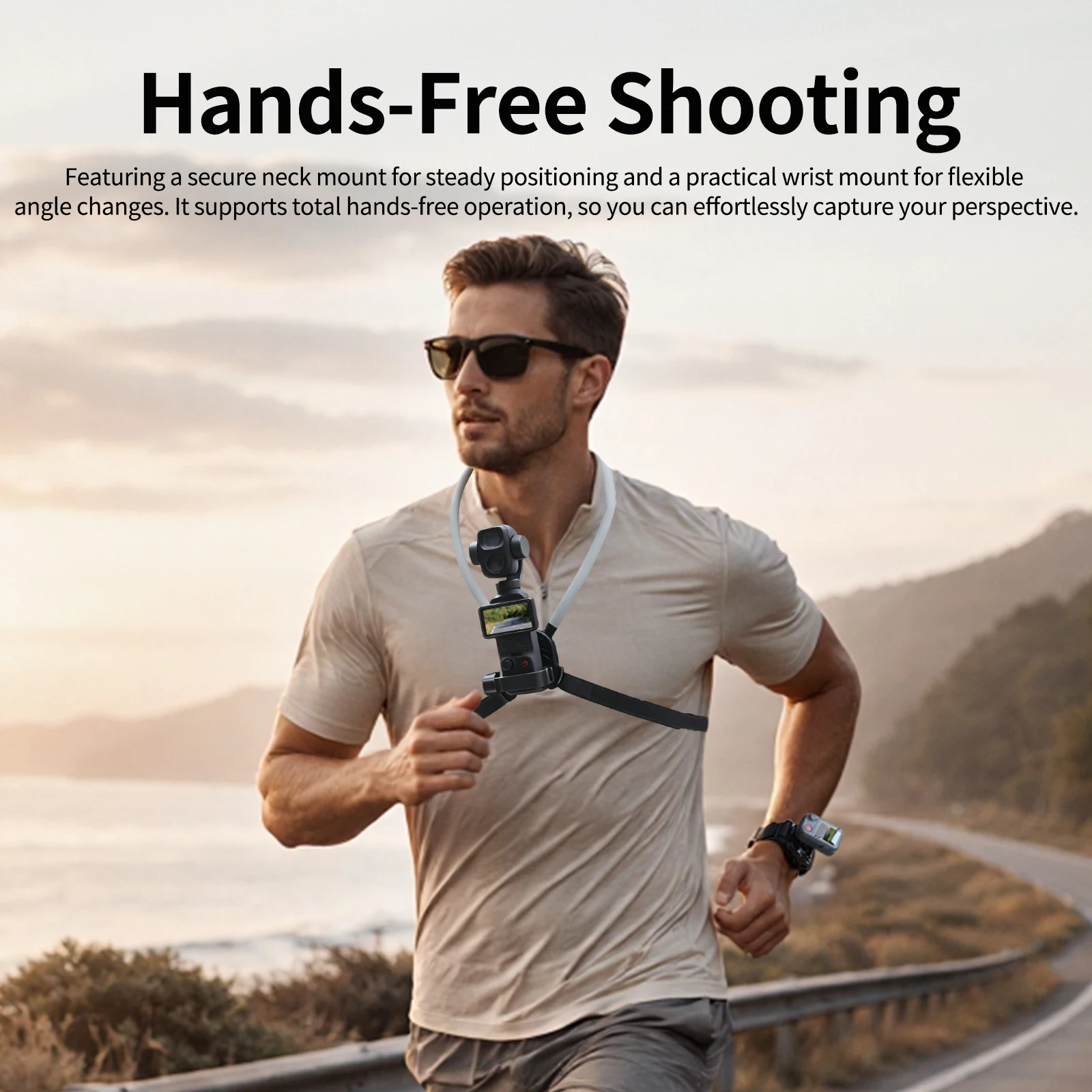 Neck Holder+Viewfinder Wrist Strap For DJI Osmo Pocket 4P,First-Person View Mount Remote Control Mount