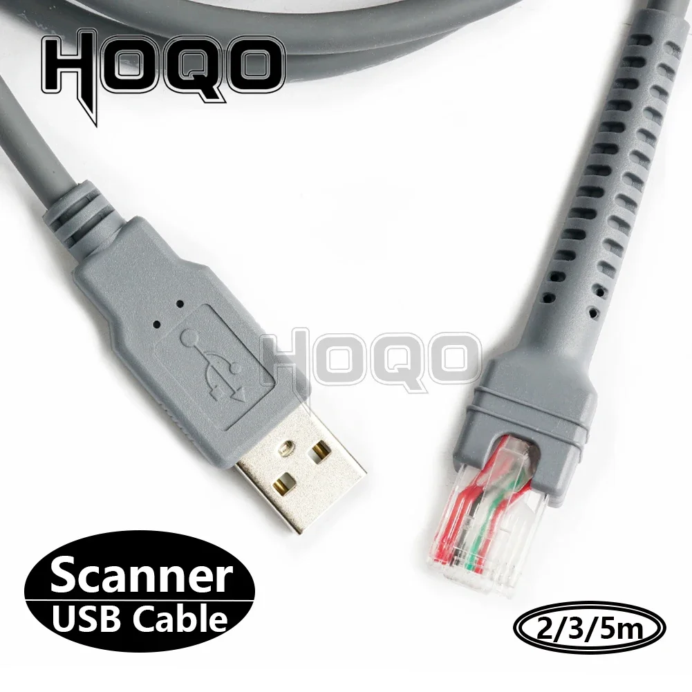 2M USB to RJ45 Barcode Scanner Cable For Symbol LS2208 LS1203 LS4208 DS6708  Cable for Zebra Xunbao Motorola Honeywell 2m 3m