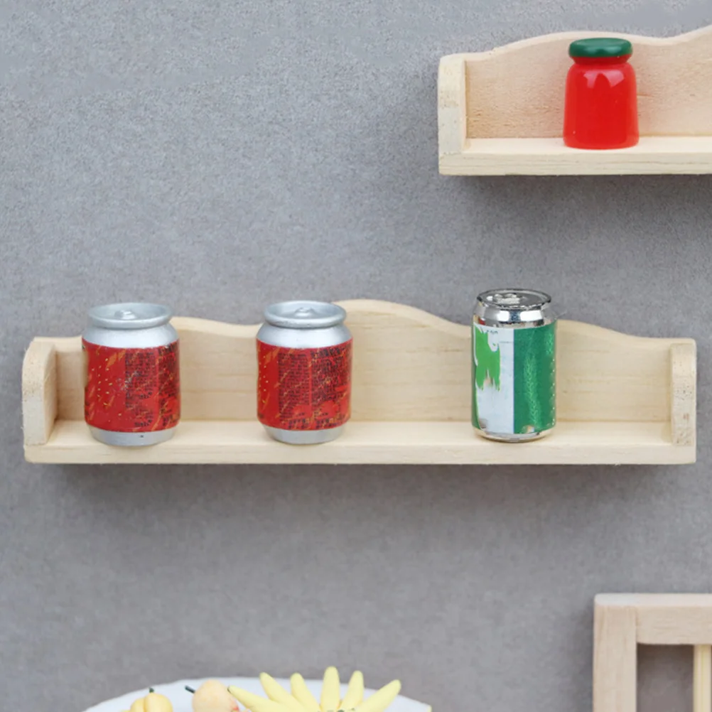 House Mini Furniture Miniature Model Hanging Rack Storage Wall Holder Mount Miniatures Accessories Wooden Shelf