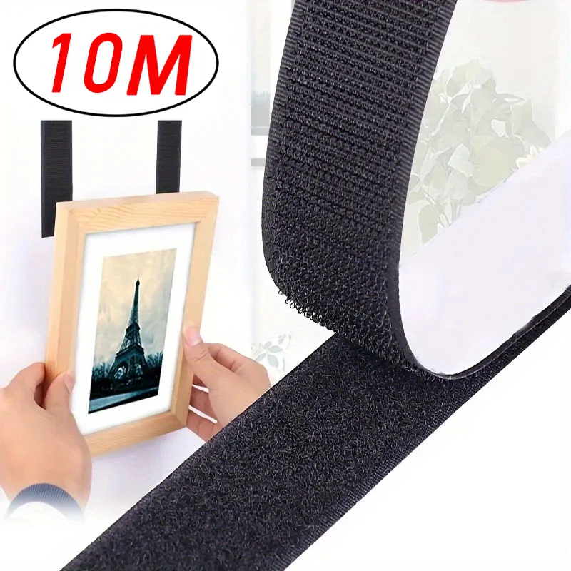 5-25M Hook And Loop Tape Self Adhesive Roll Fastener House Diy Magic Tap Cable Adhesive Strong Glue Strap House Home Touch Back