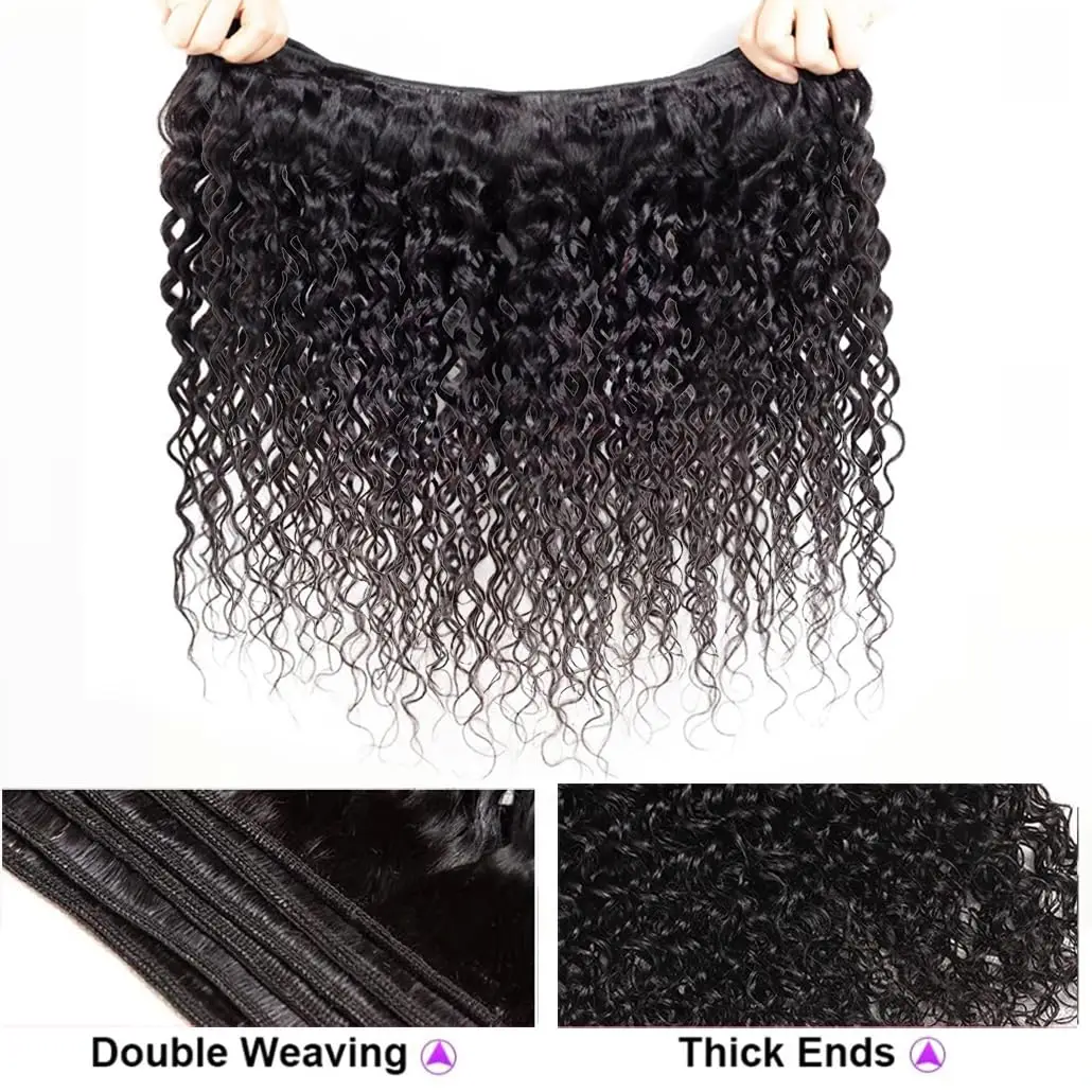 Deep Wave Human Hair Bundles For Women Brazilian Weaving 26 28 30 32Inch Virgin Hair Extensions Deep Wave Hair Bundles 2/3/4 Pcs