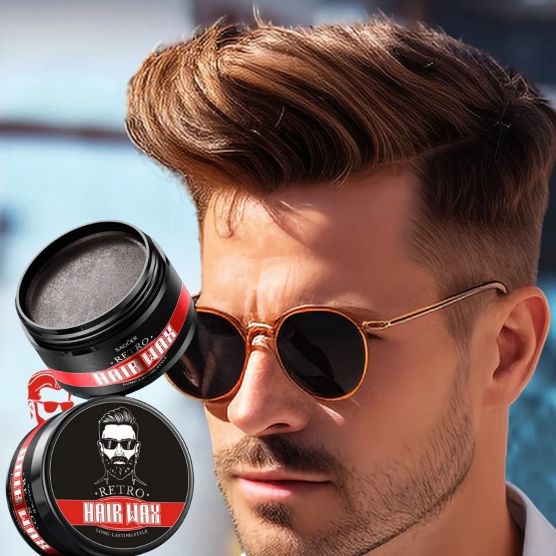 100g Men's Retro Hair Wax for Strong Styling and Natural Volume, Rich in Ginseng Root Extract, Keratin and Other Ingredients, with a Fresh Texture That Is Not Sticky, Easy to Clean, and Can Be Applied Gently to the Hair to Provide Moisture and Shine, Allowing You to Create Your Desired Hairstyle, with Long-Lasting Hold, Adding to Your Image and Showcasing Your Charm.