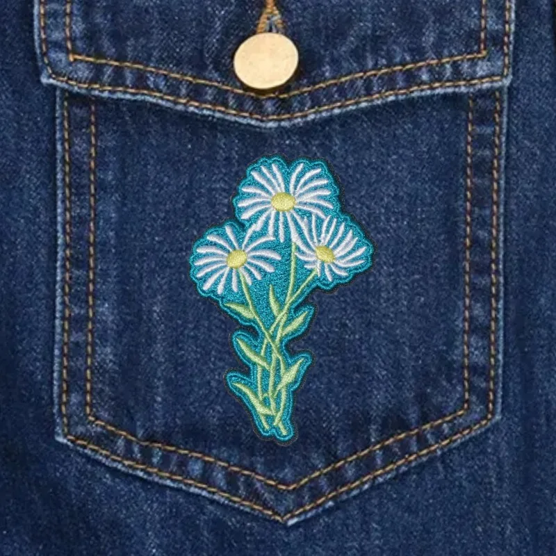 1PC Botanical Cottagecore Embroidered Patch Iron On Sew On Patches For Clothing Cap Bag DIY Gift Floarl Badge With Adhesive
