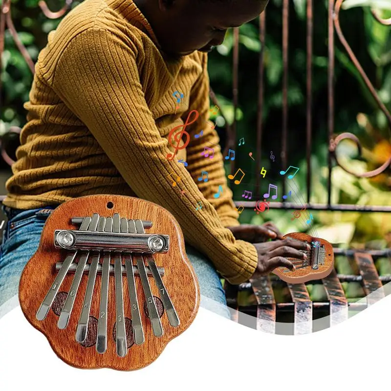 8 Key Kalimba 8 Key Marimba Musical Pendant Cute Small Finger Piano Ornaments For Adult Music Lovers Friends Traveling