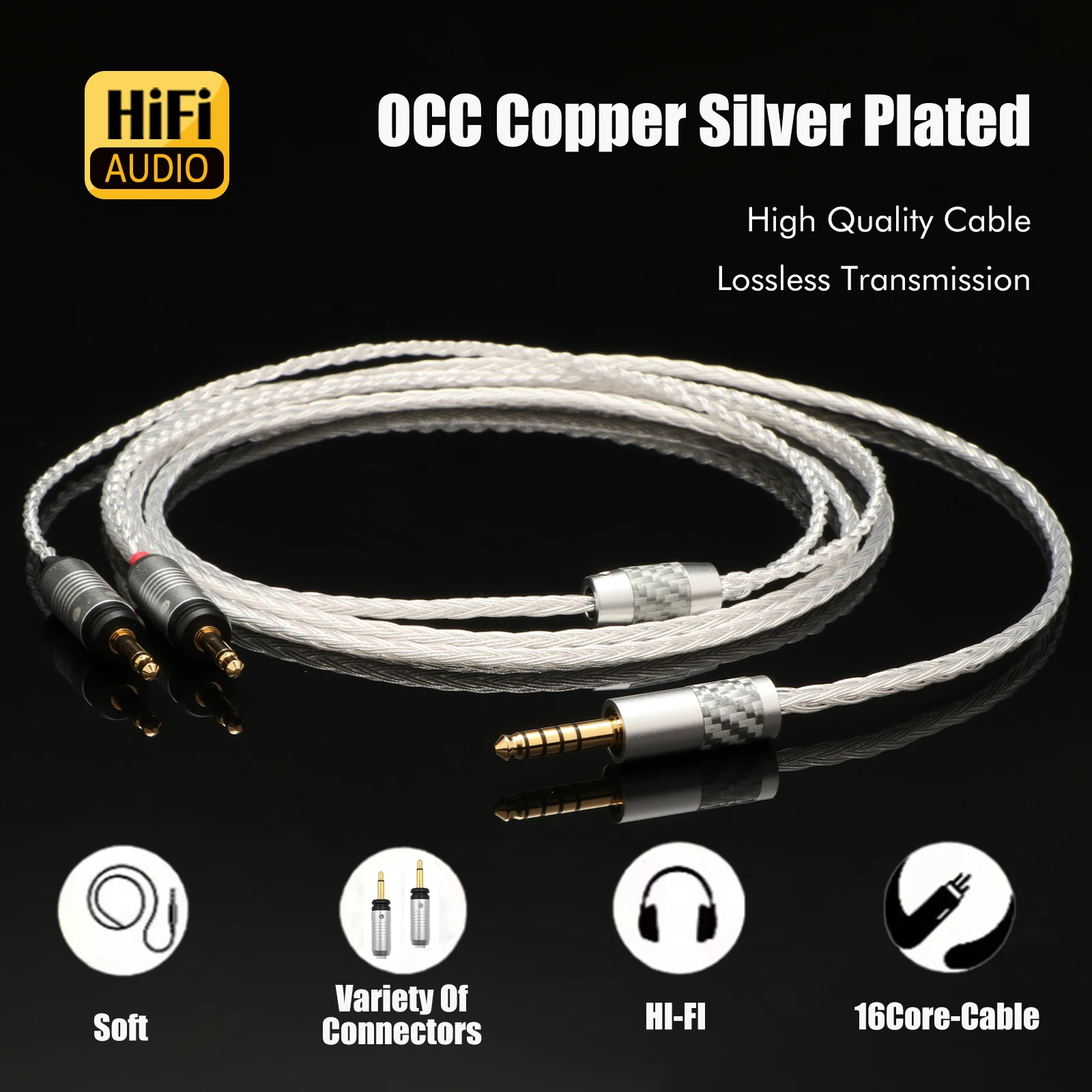 7N OCC 16Cores Headphone Cable For AKG N5005 N30 N40 MMCX IE300  4.4mm 2.5mm 3.5mm XLR Balanced