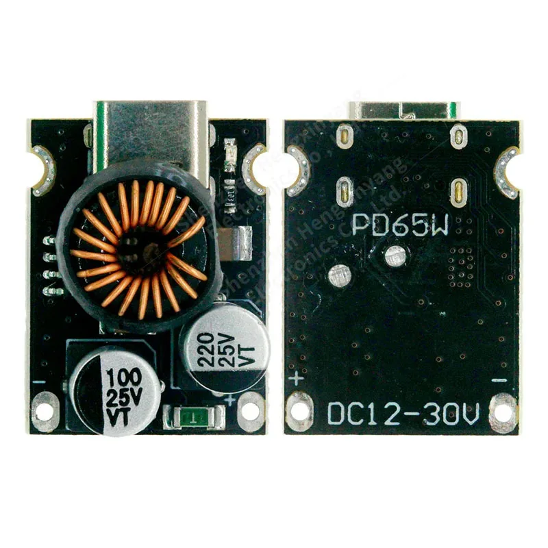 Modul Adaptor Pengisian Cepat QC4.0, QC3.0 Tipe-c USB PD 65W Modul DC 8-32V 3,25a 65W untuk Huawei SCP/FCP Apple PD