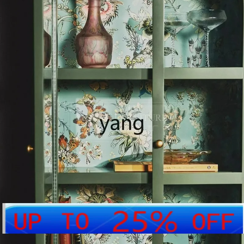 

LH French retro solid wood dining side cabinet double door against the wall high locker entrance foyer decorative cabinet