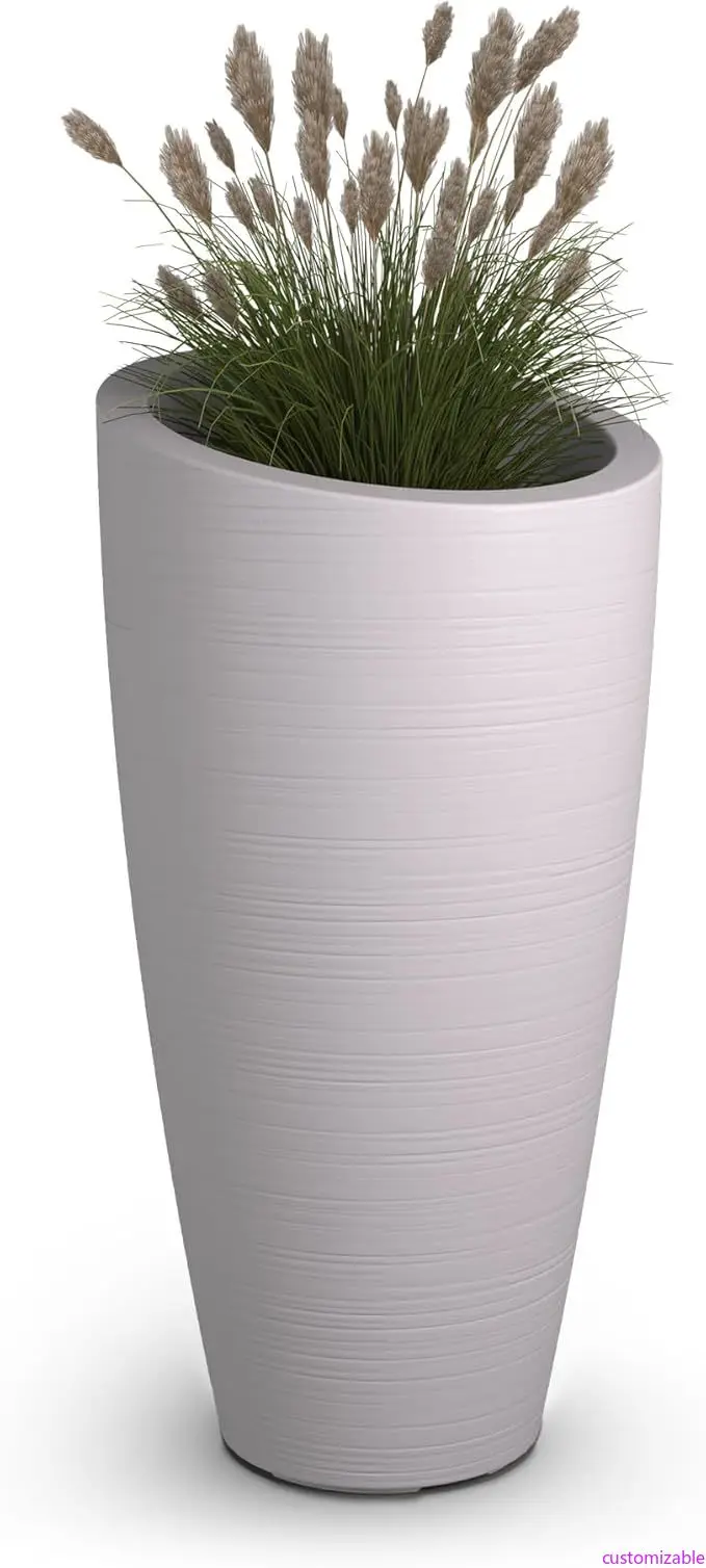 

Weather-Resistant 32-Inch Tall Outdoor Planter for Flowers - Durable Design Suitable for Patio and Porch
