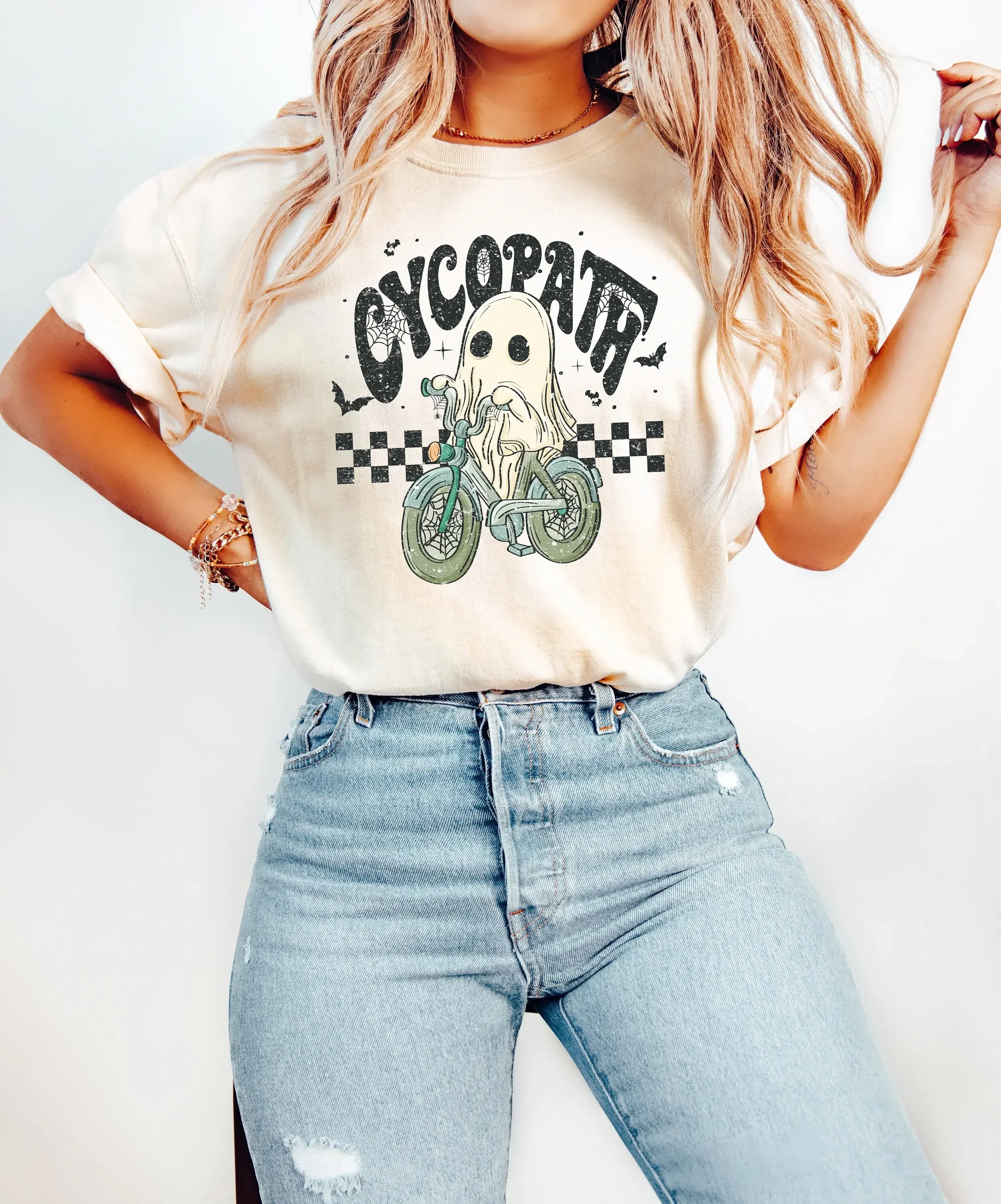 Retro Halloween  Shirt Grunge Cycopath Vintage Ghost Halloweent Funny T Fall Autumn