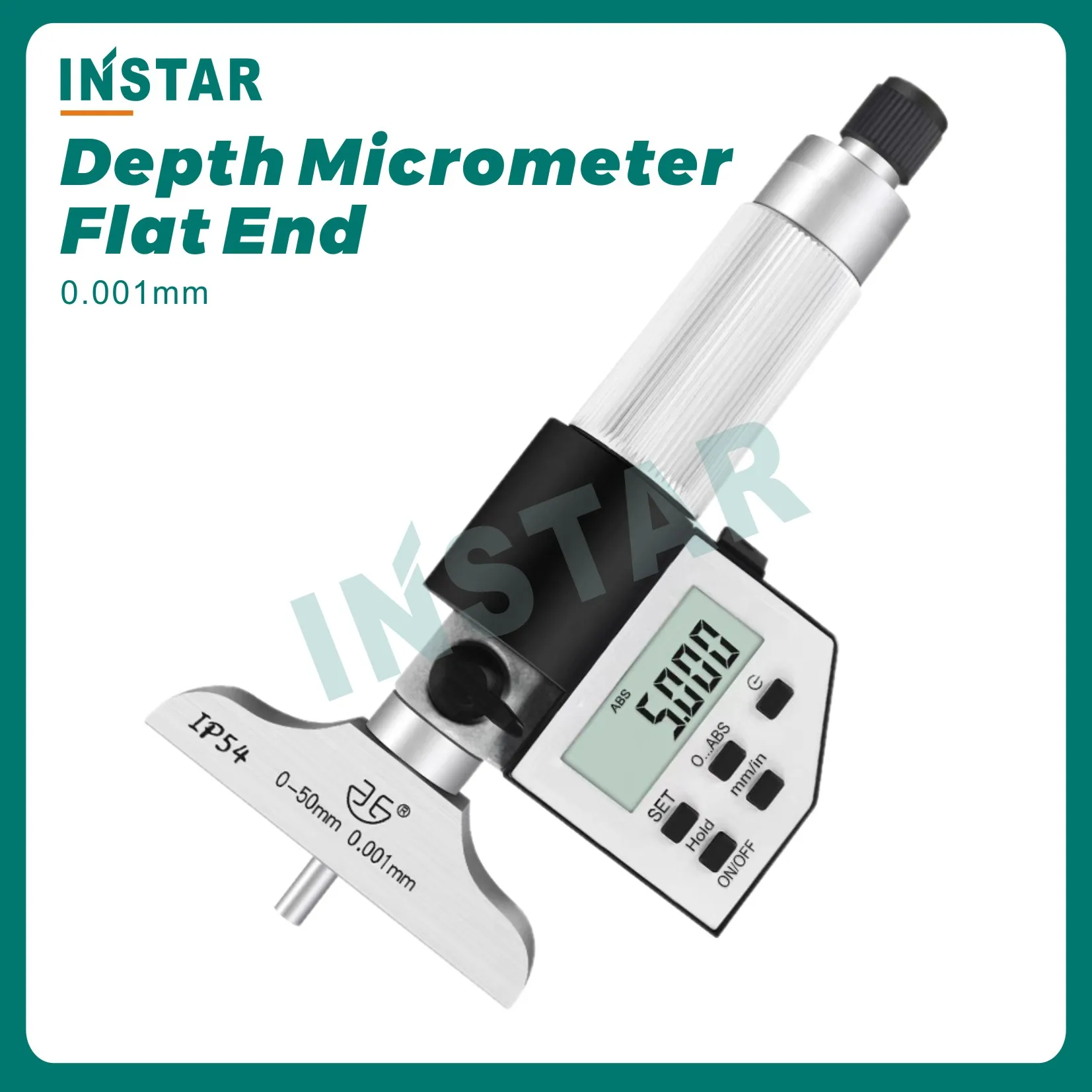 

Digital Depth Micrometer Flat End 0-25mm 0-50mm 0-100mm 0-150mm 0-200mm 0-300mm IP54 Proof 0.001mm DIN40050/IEC529 DIN Standard