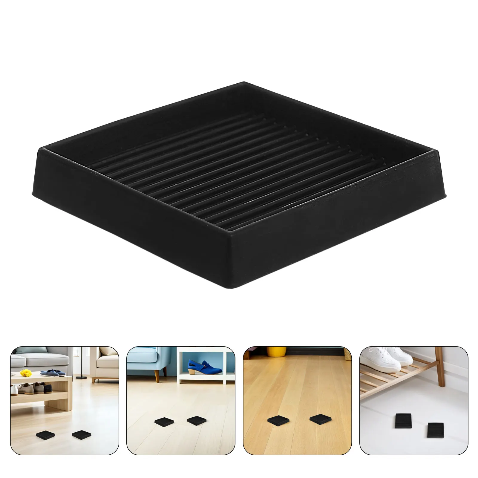 

8Pcs Rubber Furniture Castor Cups Square Pads Non Slip 3.3 Inch Table Feet Chair Leg Caps Protect Hardwood Floors Prevent