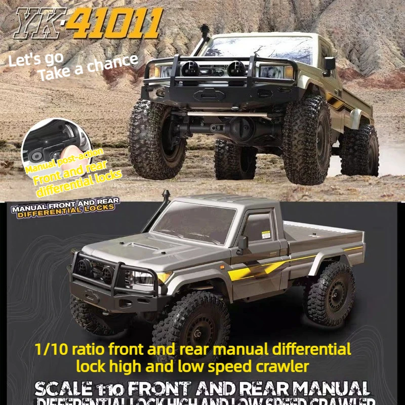 YK 41011 SE 1/10 RC Electric Brushed 4WD Pickup Truck Climbing Off Road Differential Lock Dual-Speed Remote Control Toy Car