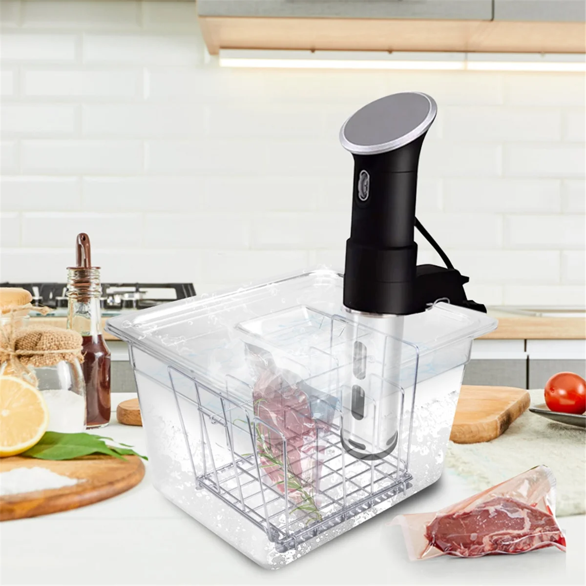 Sous Vide Cooker Machine 11L Container with Stainless Steel Rack Detachable Dividers Separator