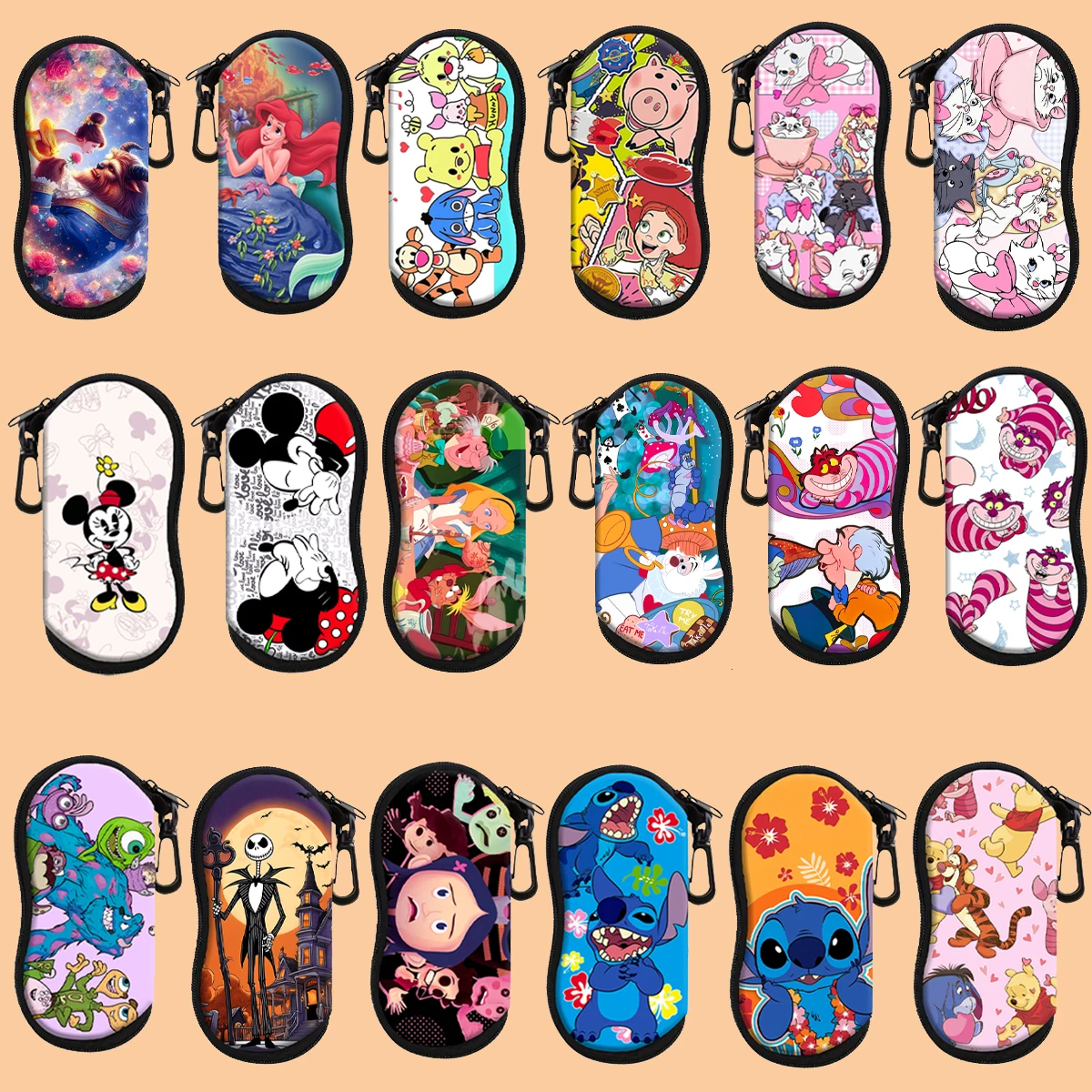 

Cute Cartoon Series Glasses Bag Portable Soft Case Reading Eyewear Case Fashion Storage Box Zipper Holder Sunglasses Box