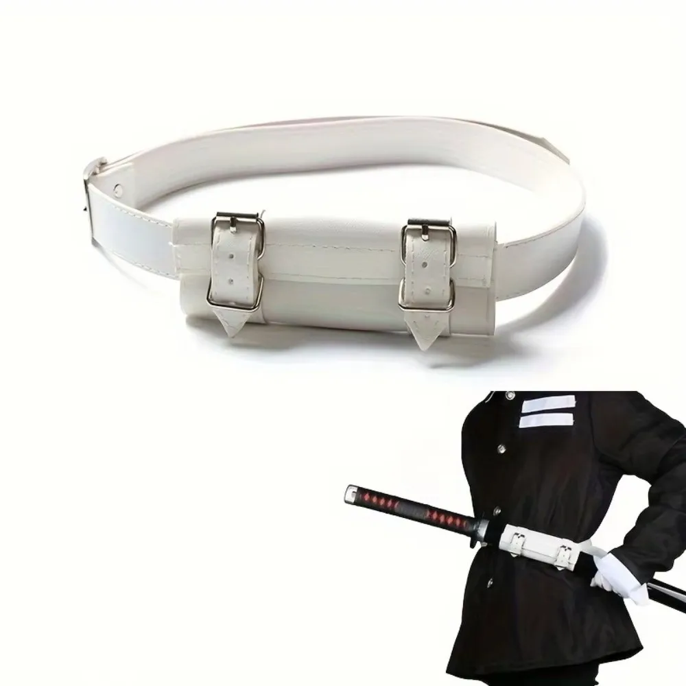 Leather Sword Belt Holder Adjustable Waist Strap Buckled Loop Samurai Sword Belt Single Sword Katana Scabbard Belt