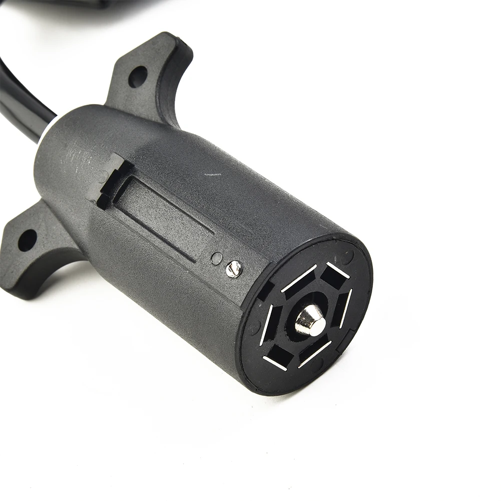 

To Trailer Light Converter 7-Way Blade Socket To 7-Pin Round Car Tail Light Line Converter Car Trailer Light Converter Accessor