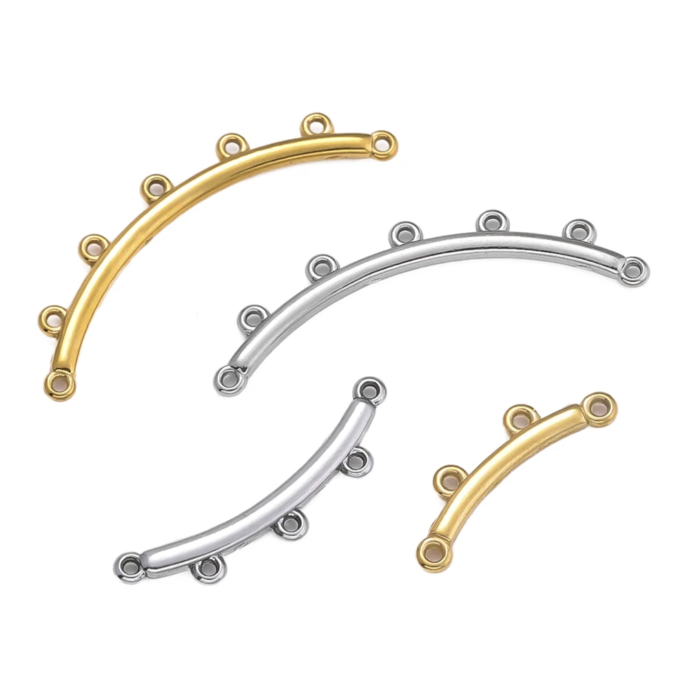 5 pçs conector de aço inoxidável colar pulseira em camadas fecho jóias fazendo suprimentos para diy multi fio fecho acessórios
