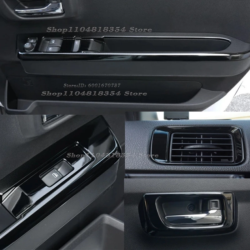 

For Daihatsu ATRAI HIJET CARGO 2022-2024 Interior Piano Black Air AC Outlet Sticker Door Handle window switch gear Panel Cover