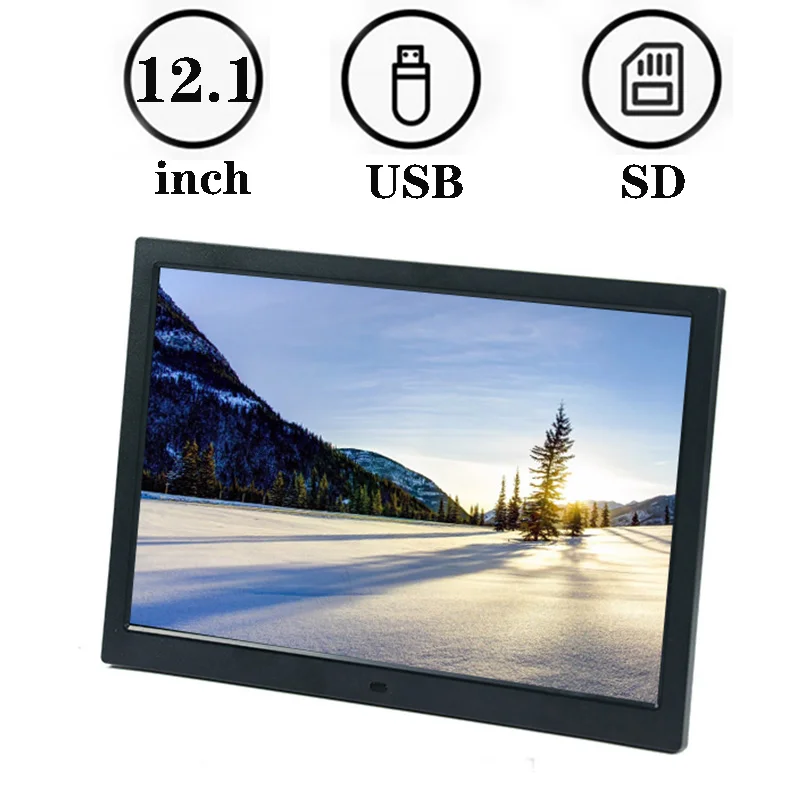 12.1-inch Digital Photo Frame 1280 * 800 Black and White Images, Calendar, USB/SD Digital Photo Frame Video, Music, Gifts