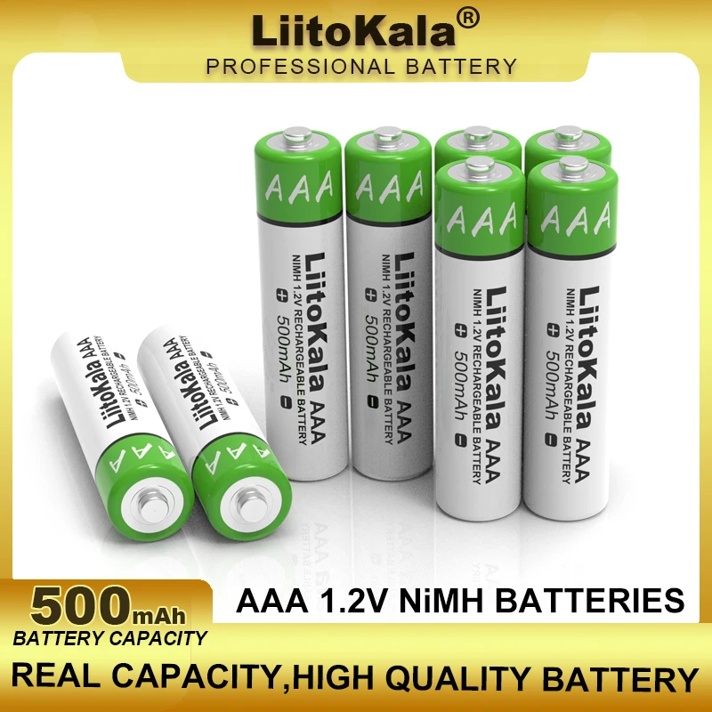 10-100PCS LiitoKala AAA NiMH 1.2V 500mAh Rechargeable Battery Suitable For Toys, Mice, Electronic Scales, Etc. wholesale