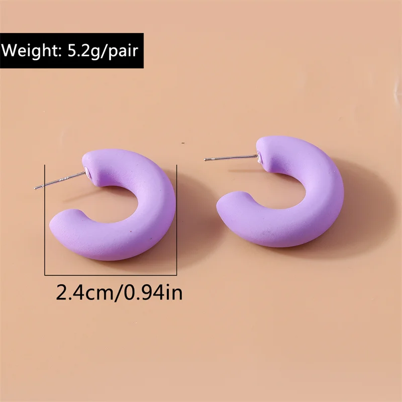 Aihua Koreanische Einfache Große Runde Hoop Ohrringe Für Frauen Bunte Geometrische Kunststoff Übertrieben Ohrring Trendy Ohrringe Schmuck – Detail 28