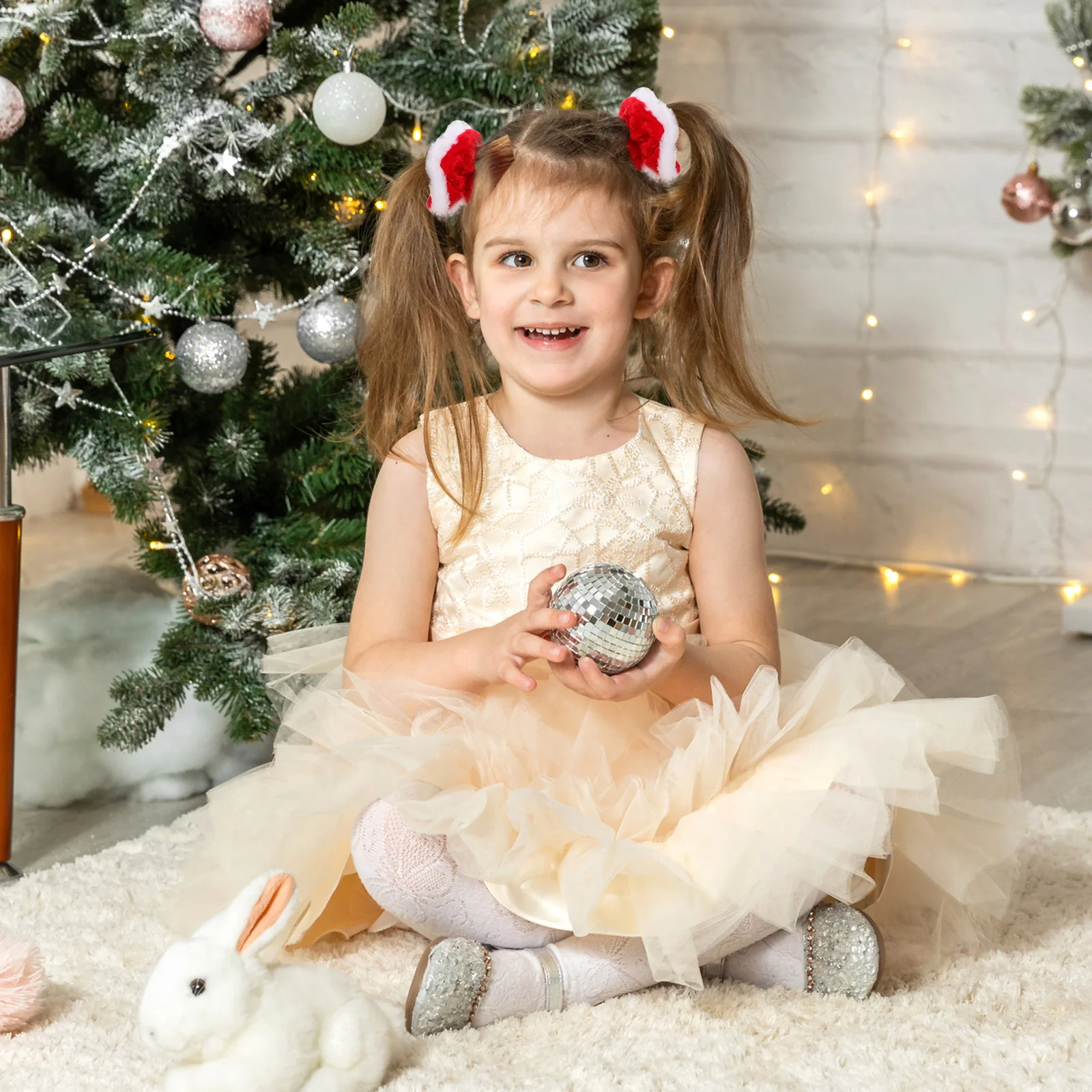 

5 pcs Red Scrunchies 11Cm Hair Ties For Women Girls Soft Elastic Ponytail Holders Christmas Headbands Hair Accessories