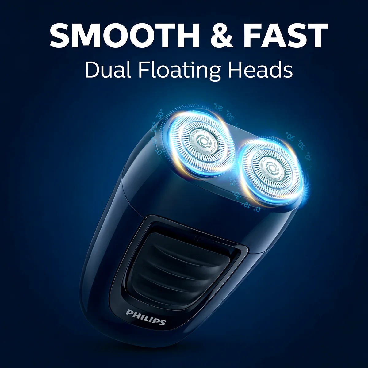 Philips PQ190 Electric Shaver Floating Dual Cutter Blade Waterproof Mini Portable Rechargeable Razor Home Use