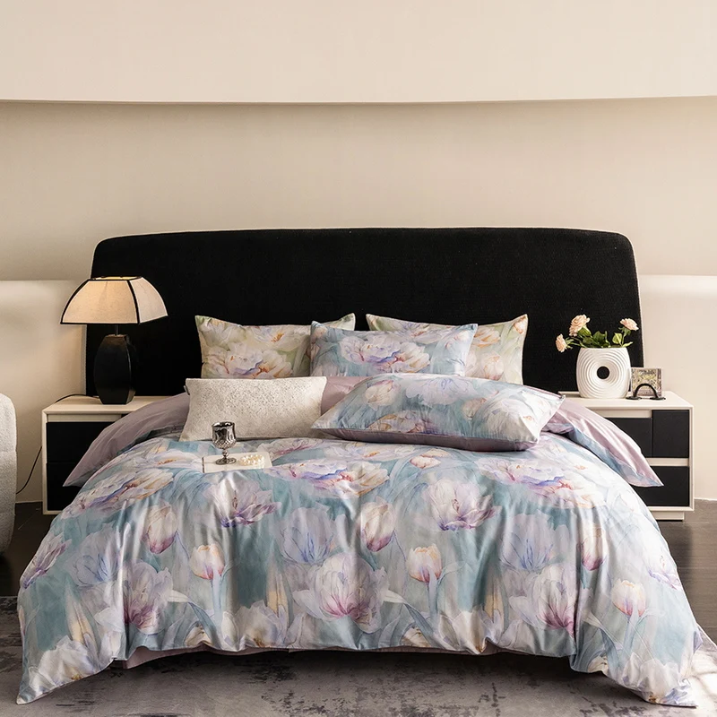 Luxury 2025 New 100% Pure Cotton Bedding Sets with Long - Staple Cotton, Digital Print, for 1.5m Bed